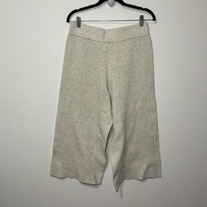 Miiyu Simons Women’s beige salt and pepper lounge wide leg cropped pants in M